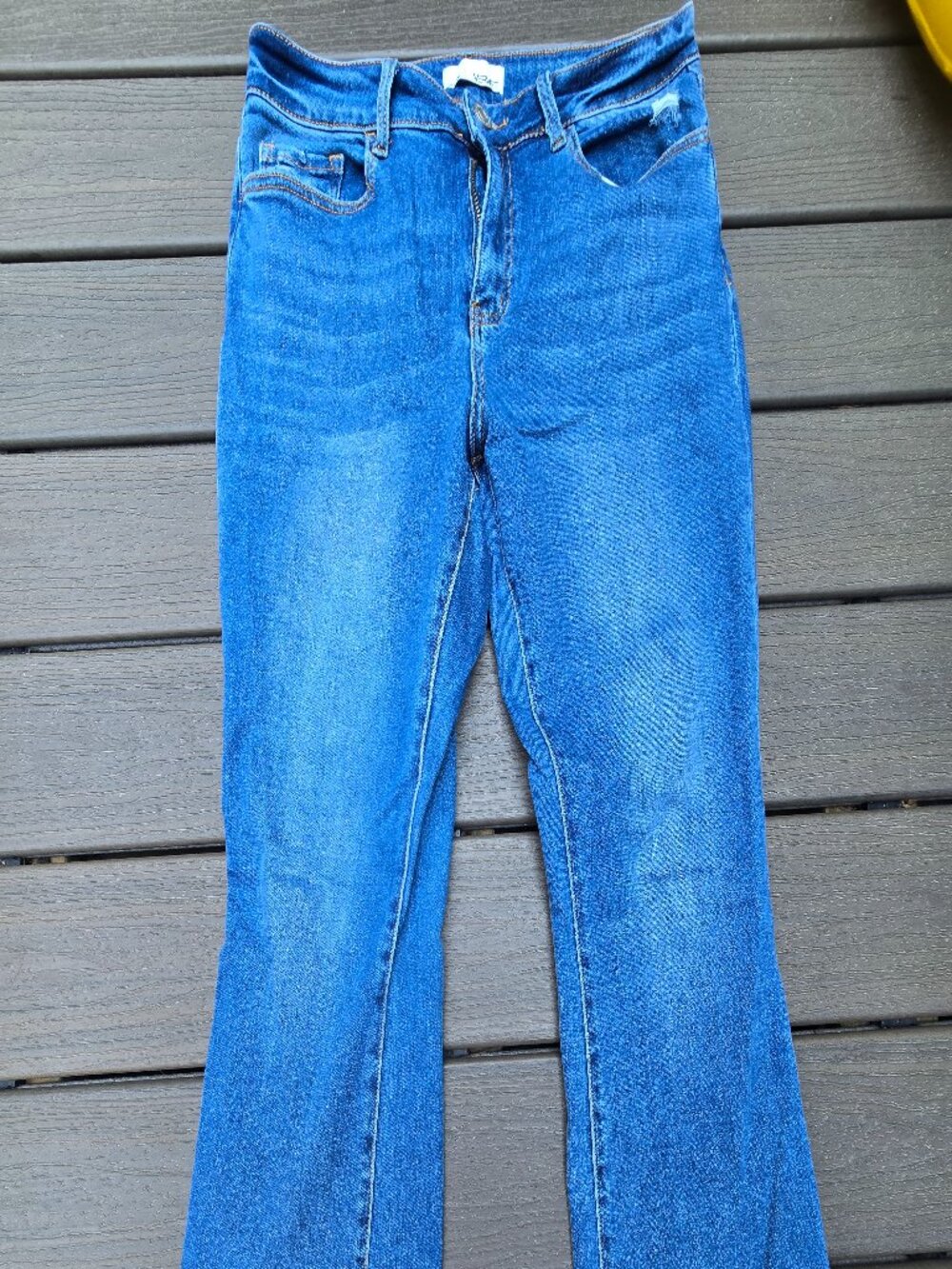 VERVET Shining Skylar, High Rise, Boot Cut Jeans, Medium Blue Wash, sz 14